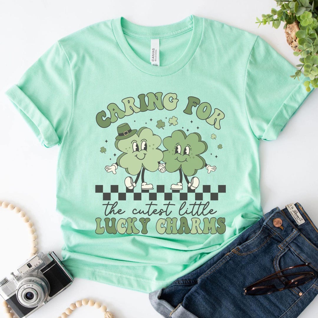St Patricks Day NICU Nurse Shirt, Lucky NICU Nurse Saint Patrick's ...