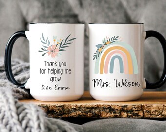 Personalized Teacher Mug with Name, Custom Gift For Teacher, Teacher Coffee Mug, Teacher Appreciation Gift, Teacher Thank You Coffee Cup MT9