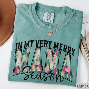 Comfort Colors Christmas Mom Shirt, Christmas Mama Shirt, New Mom Christmas T-Shirt, Coquette Mama Tee, New Mom Gift, Coquette Mama TShirt