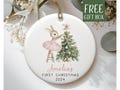 Baby First Christmas Ornament 2024, Personalized First Christmas Ornament Baby Girl Name Baby Shower Gift, Baby Family Keepsake Pink BFC5