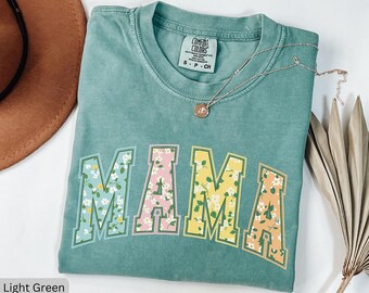 Comfort Colors Wildflowers Mama Shirt, Mother's Day Gift for Mom, In My Mama Era TShirt, Floral Mom Shirts Gift For New Mom Pregnancy Gift
