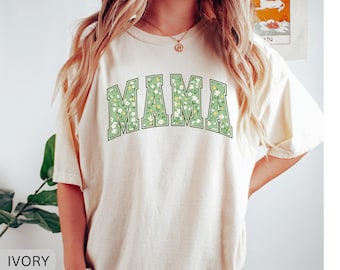 Comfort Colors Wildflowers Mama Shirt, Mother's Day Gift for Mom, In My Mama Era TShirt, Floral Mom Shirts Gift For New Mom Pregnancy Gift