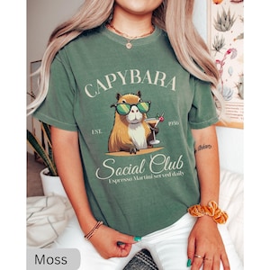 Capybara Social Club Shirt, Comfort Colors Funny Capybara Shirt, Gift For Capybara Lover Shirts, Luxury Social Club TShirt, Rodent Meme Tee image 1