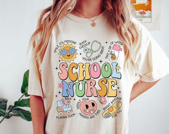 School Nurse Shirt, School Nurse Gift For School Nurse, School Nurse TShirt, Back To School Nurse Tee, Cute Retro School Nurse T-Shirts