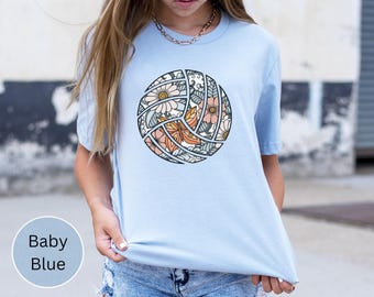 Floral Volleyball Shirt, Volleyball Shirts, Volleyball Mom T Shirt, Volleyball Fan TShirt, Volleyball Shirt Girls, Beach Volleyball Game Day