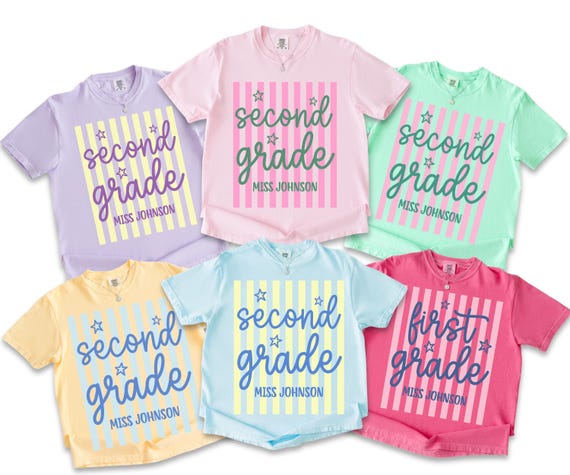 Comfort Colors Custom Second Grade Teacher Shirt, 2nd Grade Teacher Team Shirts, Personalized Second Grade Shirt, Gift For New Teacher,TS6