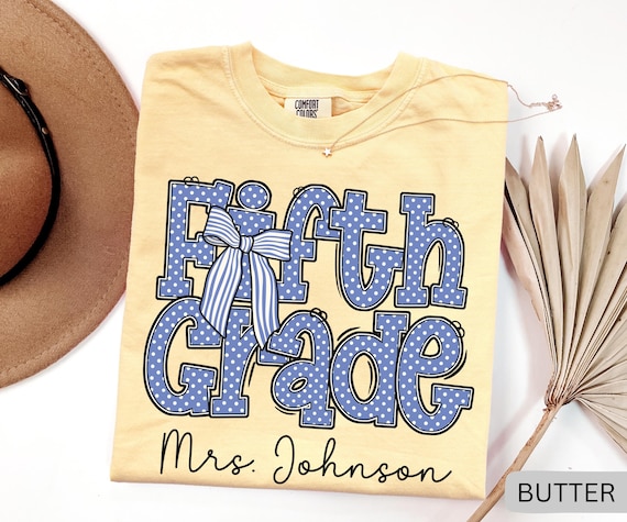 Comfort Colors Custom Fifth Grade Teacher Shirt, 5th Grade Teacher Team Shirts, 5th Grade Teacher Name Tee, Fifth Grade TShirt, TS63