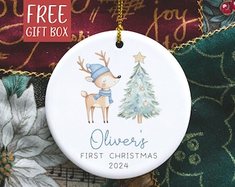 Baby First Christmas Ornament 2025, Personalized Baby Boy First Christmas Ornament, Baby Boy Name Baby Shower Gift,Baby Family Keepsake BFC1
