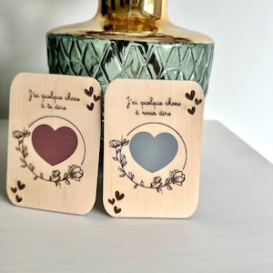 carte annonce grossesse à gratter en bois