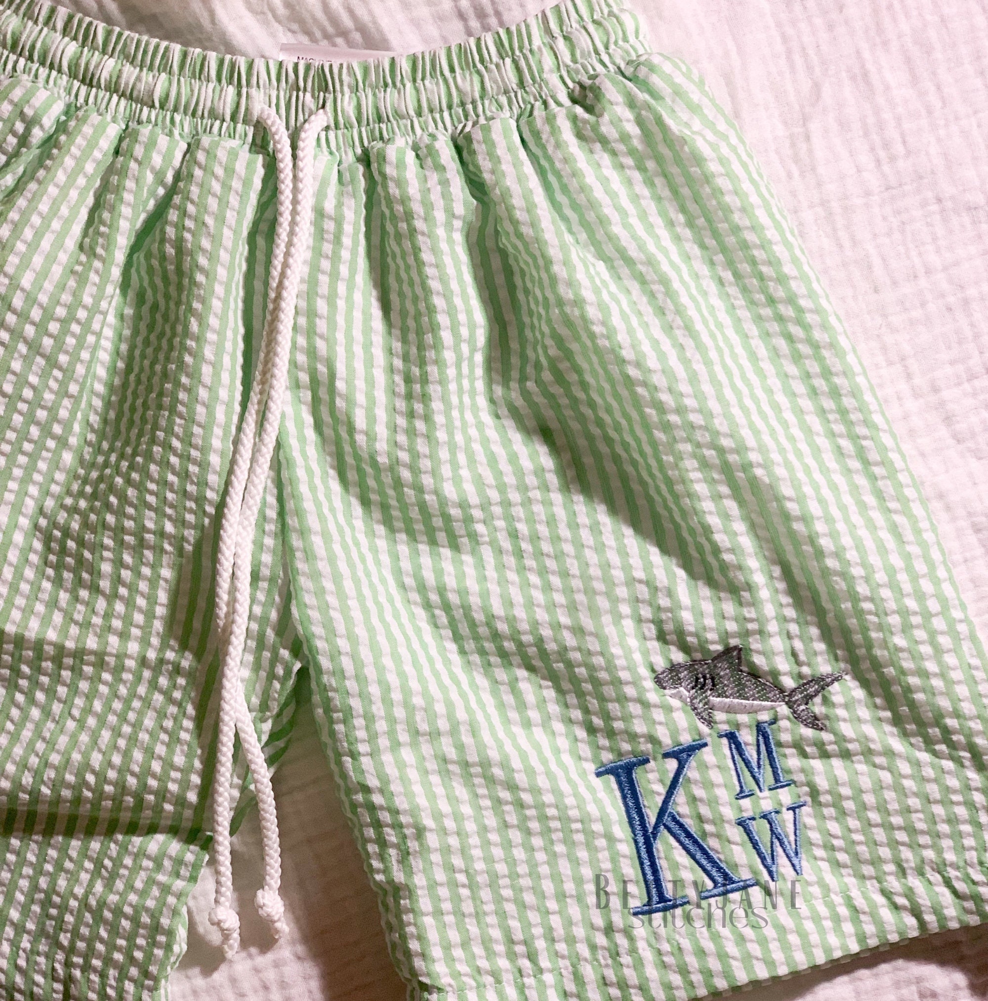 Swim Trunks Embroidered Monogrammed Boy Swim Trunks Drawstring Swim ...