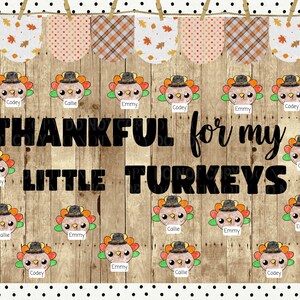 Thankful Turkeys Bulletin Board Kit: Fall Classroom Decor (Printable)