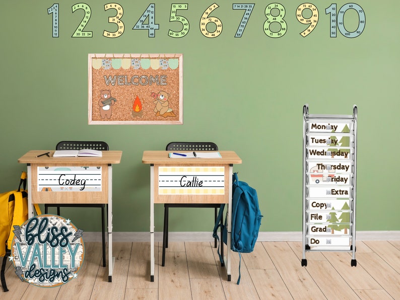 Camp Theme Desk Name Plates Printable / Teacher Resources / Etsy