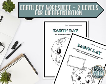 Earth Day Tracing Writing Worksheet / Morning Work / Homeschool / Printable / Activity / Early Finisher / Preschool / Kindergarten