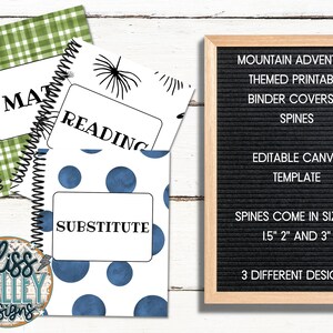 Mountain Adventure Editable Printable Binder Cover and Spines | Teacher Resources|  Homeschool | Back to School | Organization | Nature