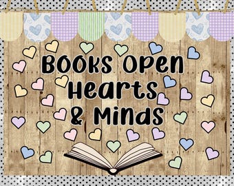 Pastel Book-Themed Bulletin Board Kit: Classroom Library Decor (Digital Download)
