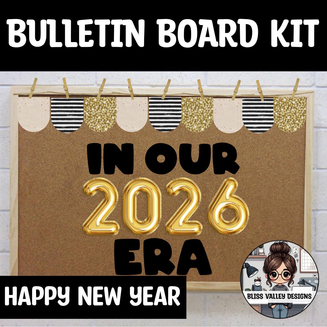 In Our 2026 Era New Year Bulletin Board Kit Printable & Door Decoration ...