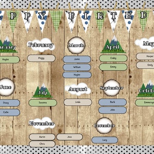Mountain Adventure Birthday Display Printable Classroom Bulletin Board Kit | Back to School | Bulletin Board Idea | Classroom Theme | Nature