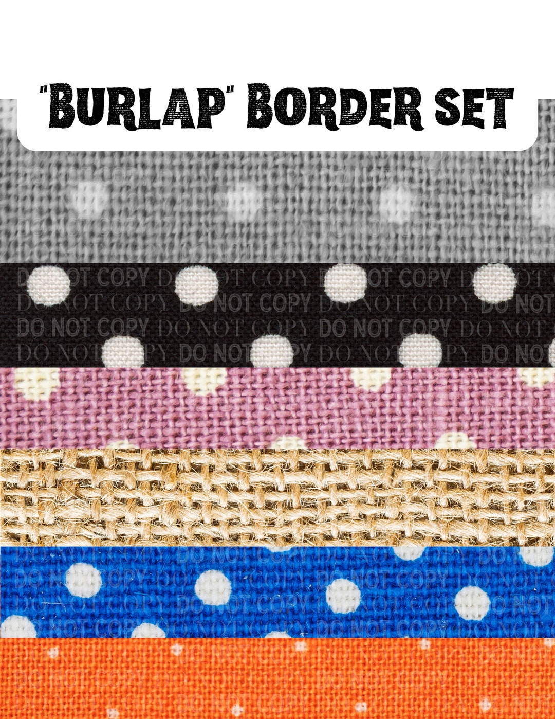 Burlap Bulletin Board Border Set Digital Download Printable Borders