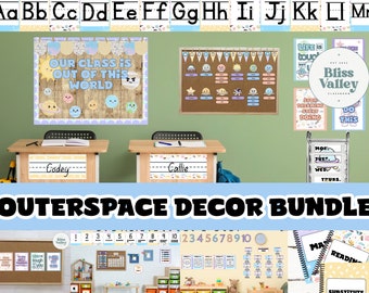 Pastel Outerspace Classroom Decor Bundle: Printable Theme (Digital Download)