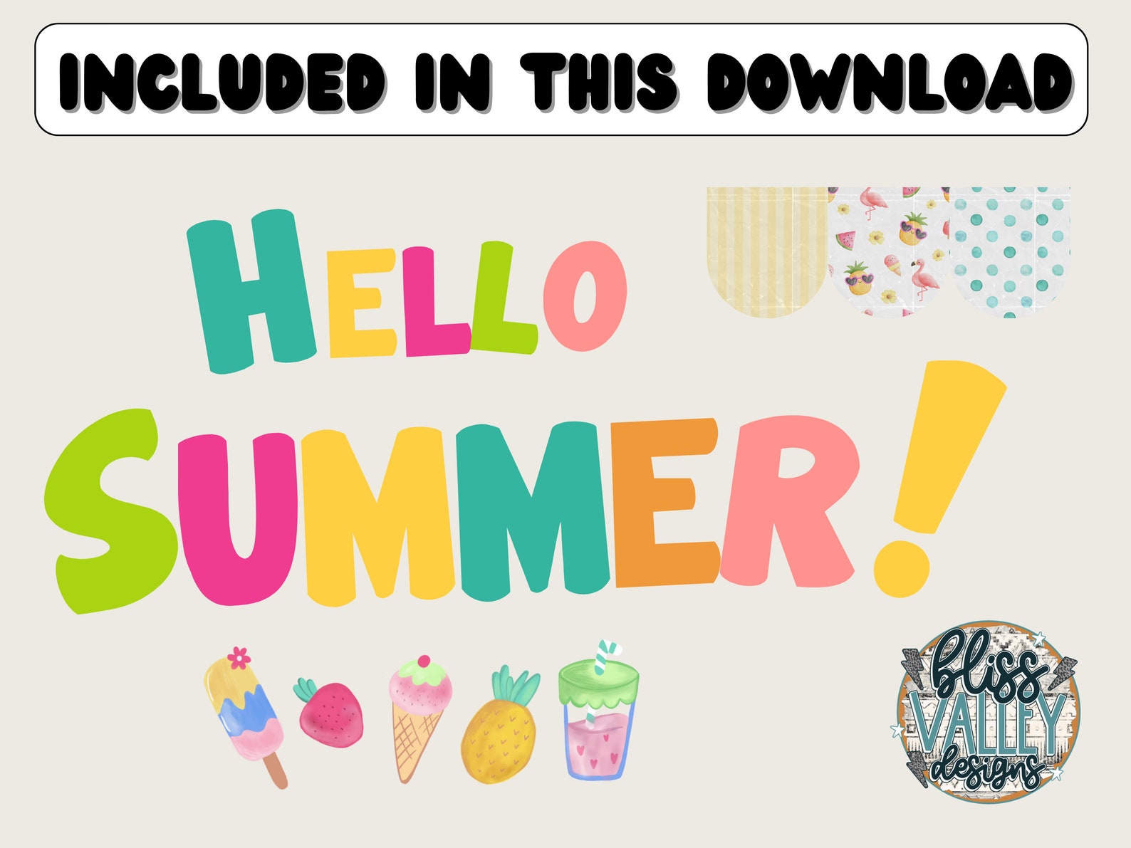 Hello Summer Printable Classroom Bulletin Board Kit Idea / - Etsy