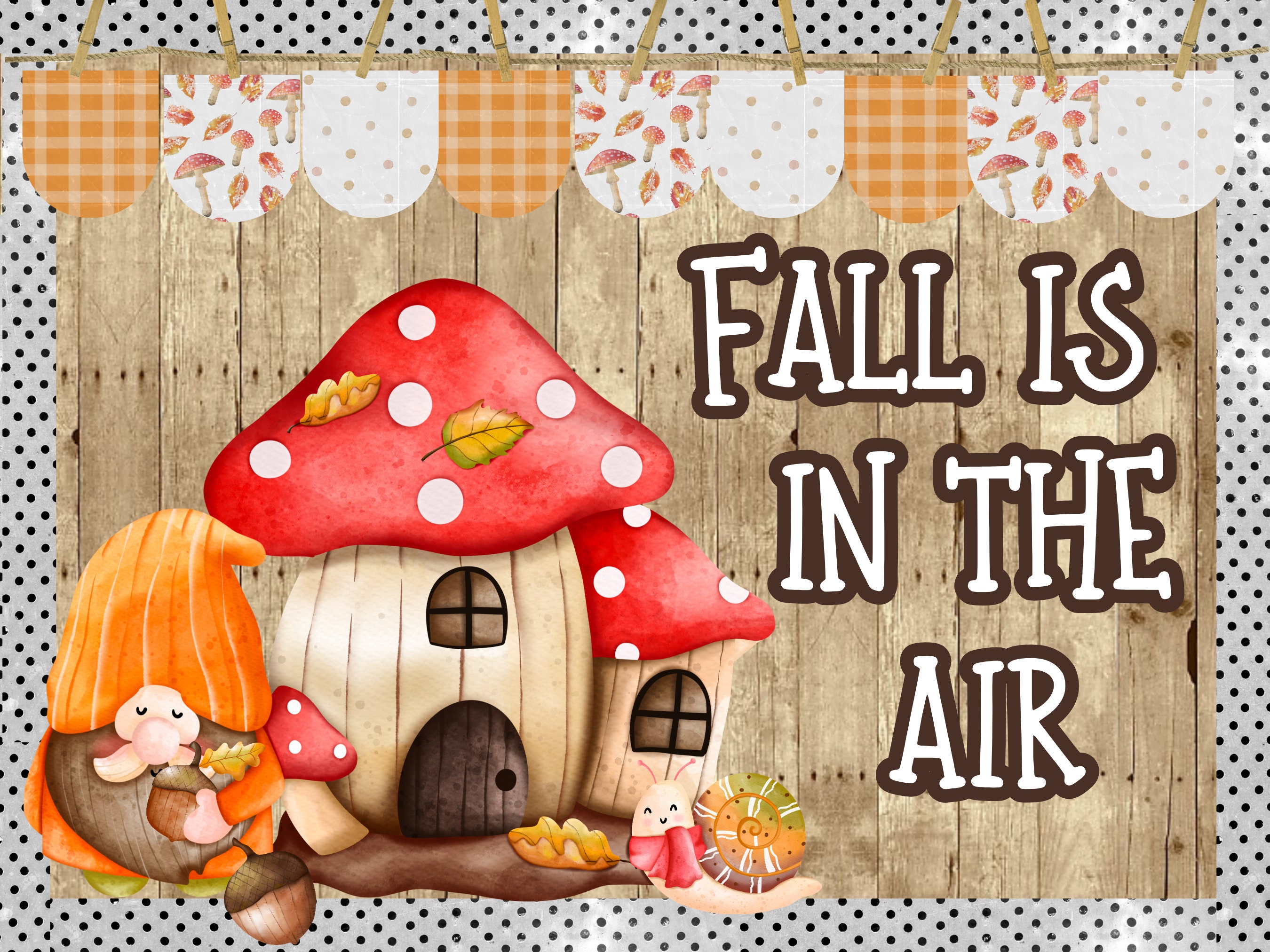 Herbst Klassenzimmer Pinnwand Kit: Boho Pilz Dekor (Digitaler Download)