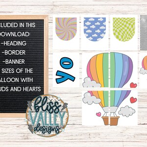 You're Off to Great Places March is Reading Month Classroom Bulletin Board Kit Spring Read Across America Library Hot Air Balloon image 3