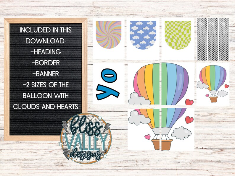 You're Off to Great Places March is Reading Month Classroom Bulletin Board Kit Spring Read Across America Library Hot Air Balloon image 3