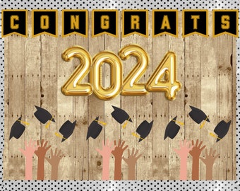 Congratulations 2024 Graduate Printable Classroom Bulletin Board Kit or Door Decoration | Graduation Decorations | Class of 2024 | May