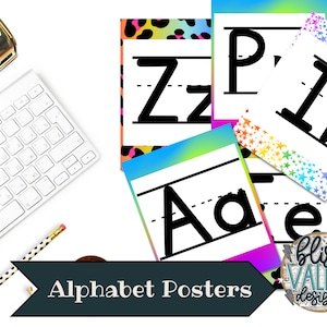 90&#39;s Retro Theme Alphabet Posters | Printable | Classroom Décor | Classroom Organization | Back to School | Reading | Neon