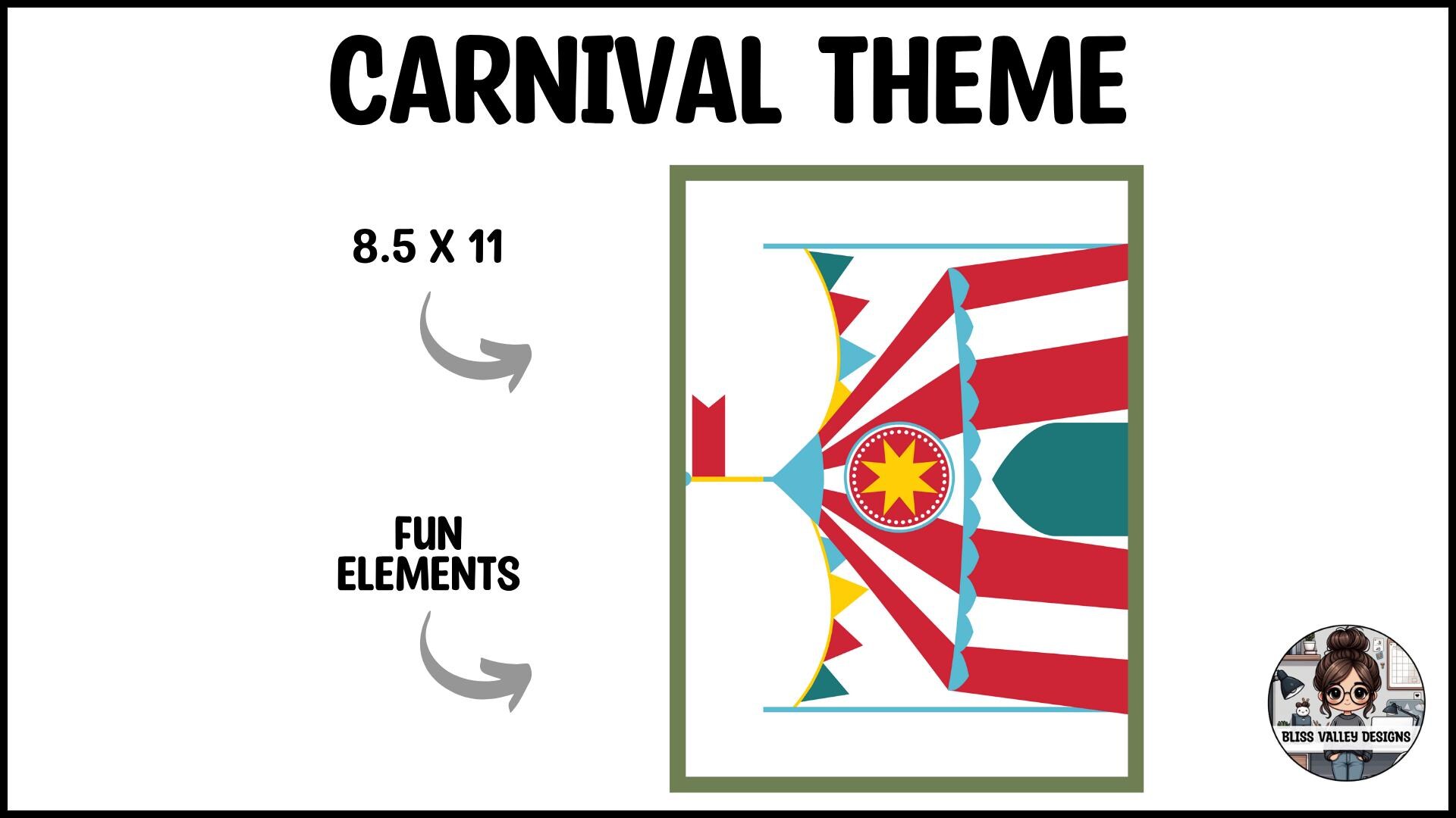 Circus Classroom Printable Bulletin Board Kit: Back to School Carnival ...