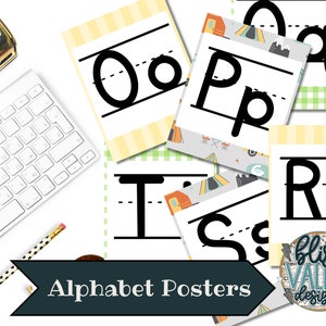 Camp Theme Alphabet Posters / Printable / Classroom Decor / Classroom Organization / Back to School / Summer / Reading