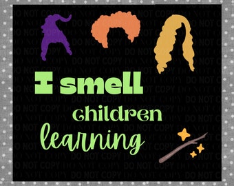 I Smell Children Learning Classroom Bulletin Board Kit | Fall Decorations | Halloween | Witch Bulletin Board | Printable | Reading | Math