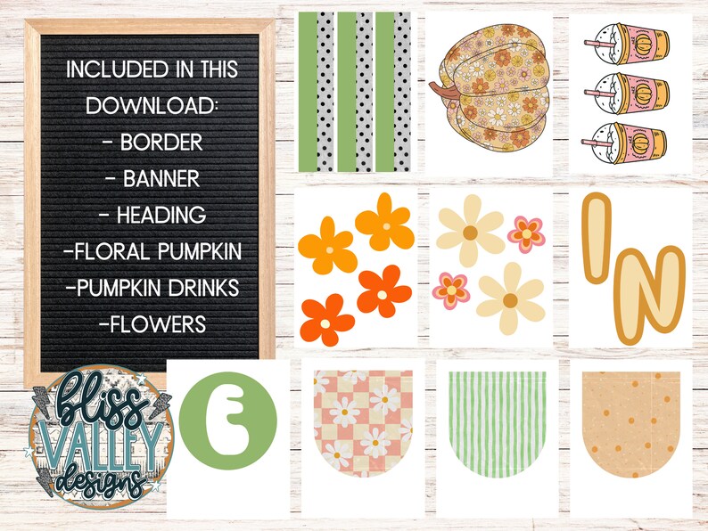 Fall Era Classroom Bulletin Board Kit: Retro Boho Decor (digital ...