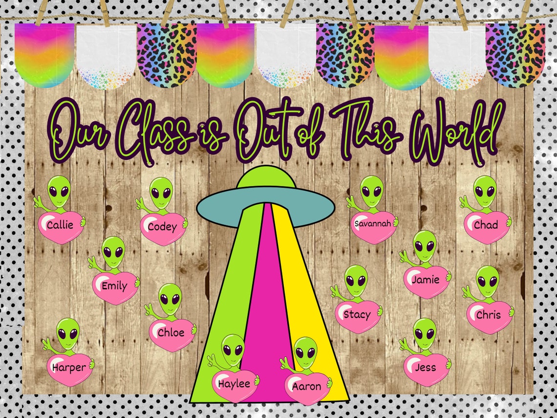 90's Retro Classroom Bulletin Board Kit: Alien Theme (digital Download ...