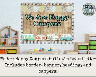 Happy Campers Classroom Bulletin Board Kit: Boho Camping Decor (Digital Download)