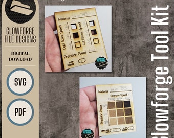Archivo de prueba Glowforge, Archivo de prueba de corte láser Glowforge, Archivo de prueba de grabado láser Glowforge, Glowforge SVG, Archivo digital, Glowforge probado