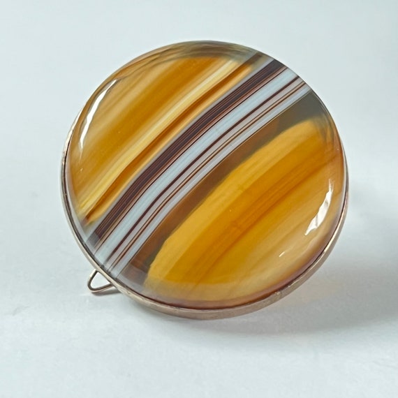 Banded Agate & 9ct Yellow Gold Antique Late Victo… - image 9