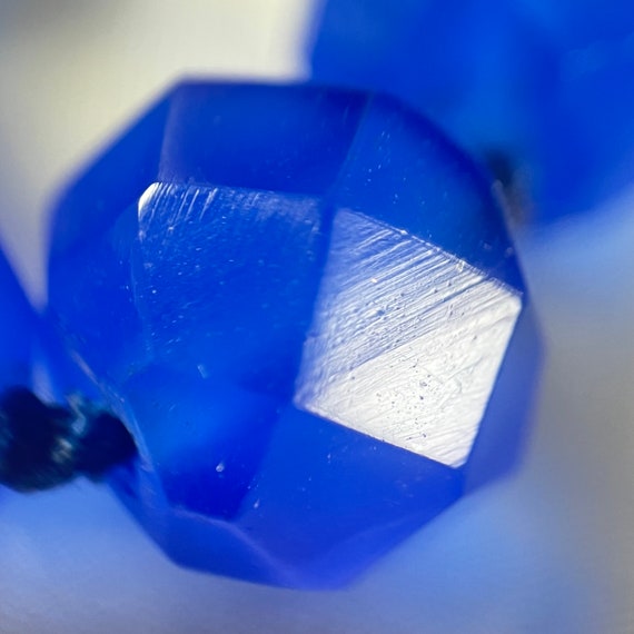 Chinese Export Bright Blue Irregular Faceted Glas… - image 6