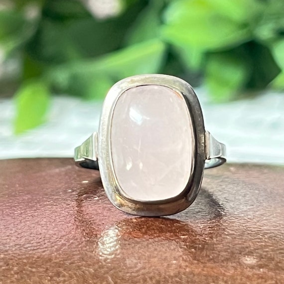 Rose Quartz Sterling Silver Rectangular Cabochon … - image 10