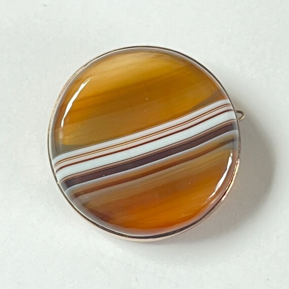 Banded Agate & 9ct Yellow Gold Antique Late Victo… - image 10