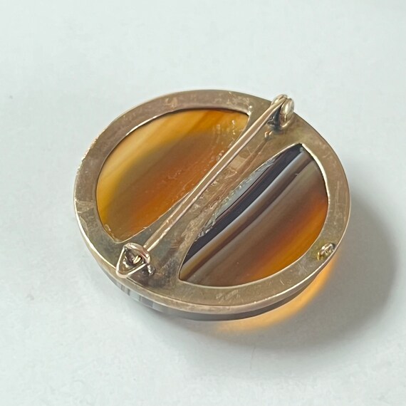 Banded Agate & 9ct Yellow Gold Antique Late Victo… - image 7