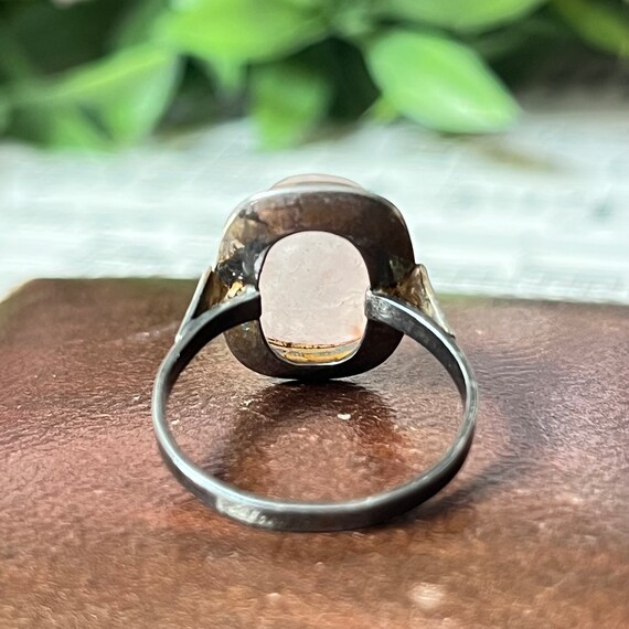 Rose Quartz Sterling Silver Rectangular Cabochon … - image 6