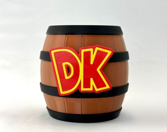 Donkey Kong Barrel - DK - 3D Printed - Donkey Kong Country - Switch - Game Room Display