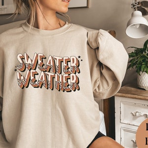 Sweater Weather PNG, Fall PNG, Cute Fall PNG File, Instant Download, Digital Download, Print on Demand, Cheetah Letters, Sublimation Design
