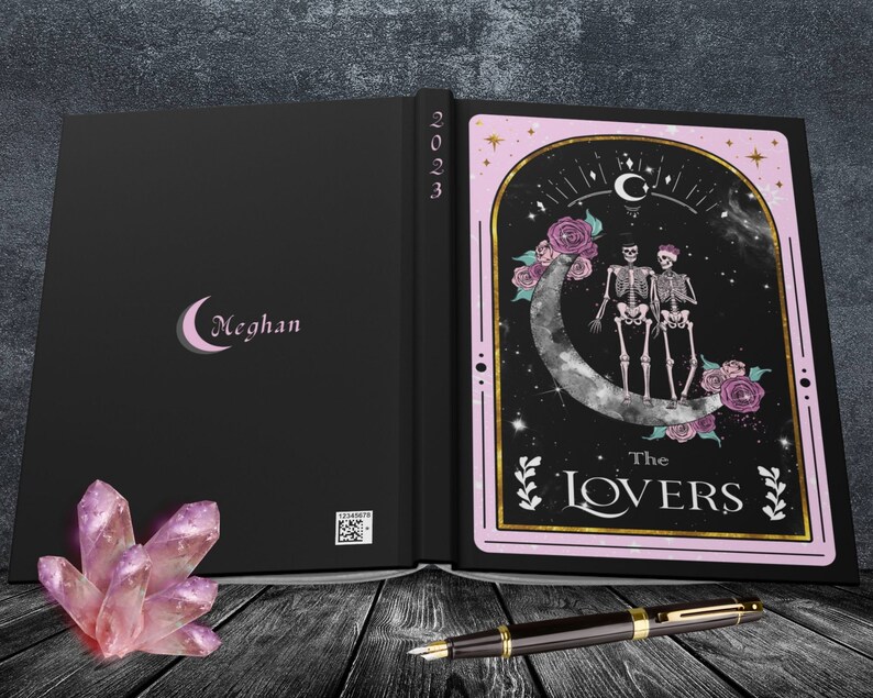 Personalized Tarot Card Themed Journal the Lovers Tarot Card Etsy
