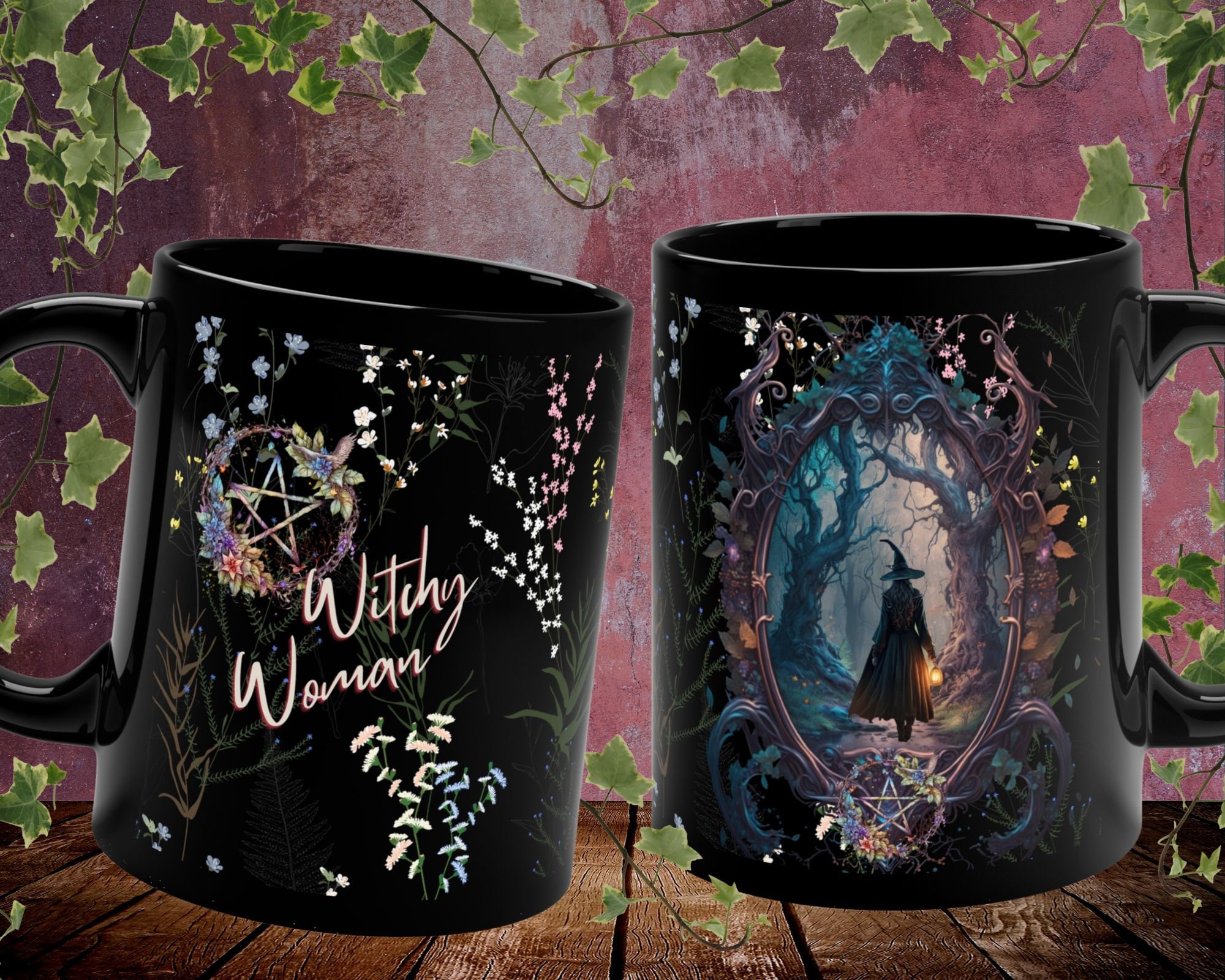 WITCH TUMBLER - Witches Tumbler with Lid - Classy Halloween Tumbler Cup -  Cute, Funny Witch Gifts for Friends - Durable, Vacuum Insulated Cup -  Stainless Steel Tumbler for Hot or Cold Drinks37065 37067