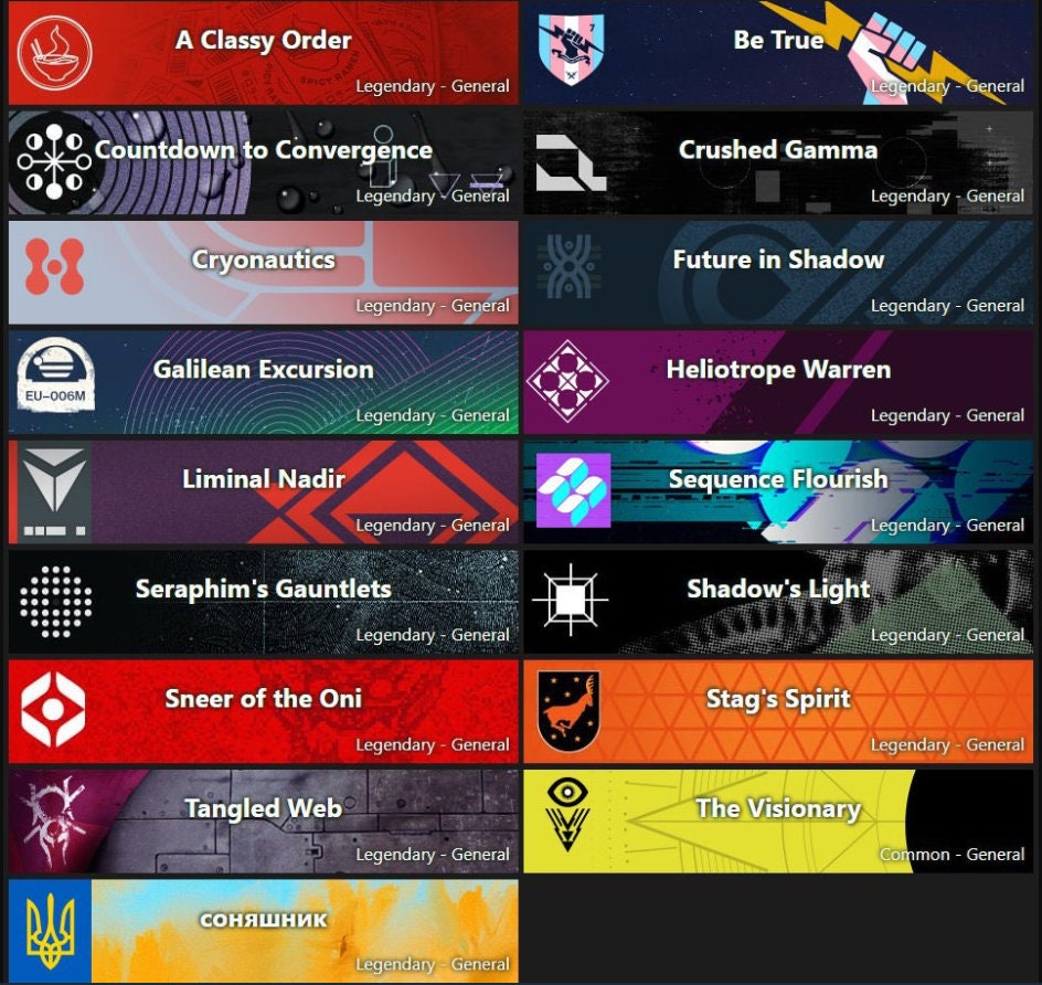 Destiny 2 Pack of 17 Free Emblem Codes. Etsy UK