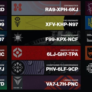 Destiny 2 emblems codes