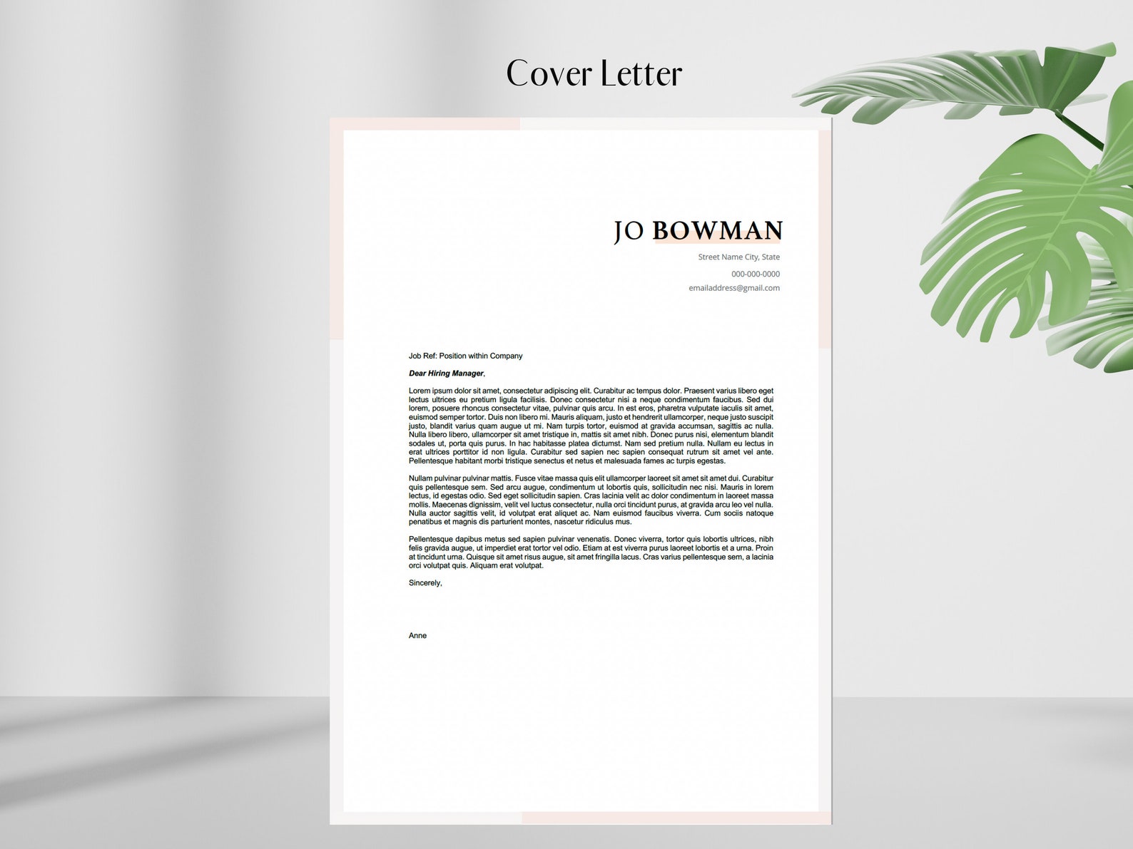Minimalist Resume Template for Word Google Doc | Cover Letter | Modern ...