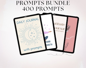 Daily Journal with Prompts Bundle, Self-Reflection and Gratitude Journaling, Anxiety Relief Gift Digital Download